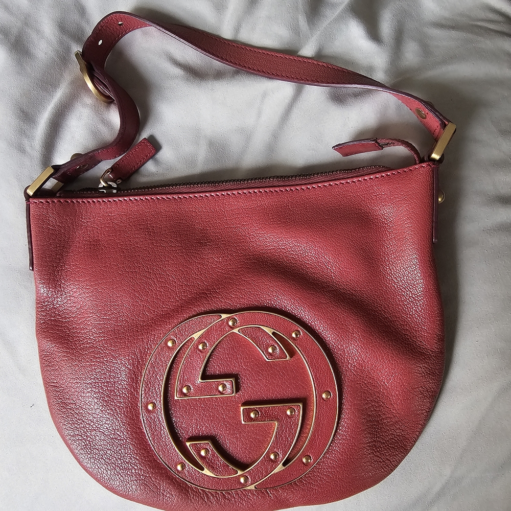 Gucci Vintage Burgundy Leather Shoulder Bag